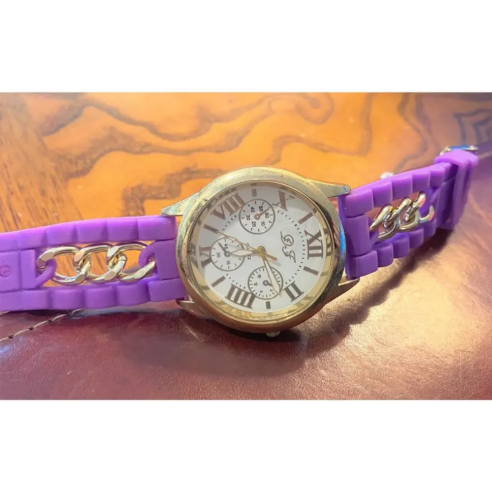 Women's 45mm Gold Tone DF Watch, Poly Band